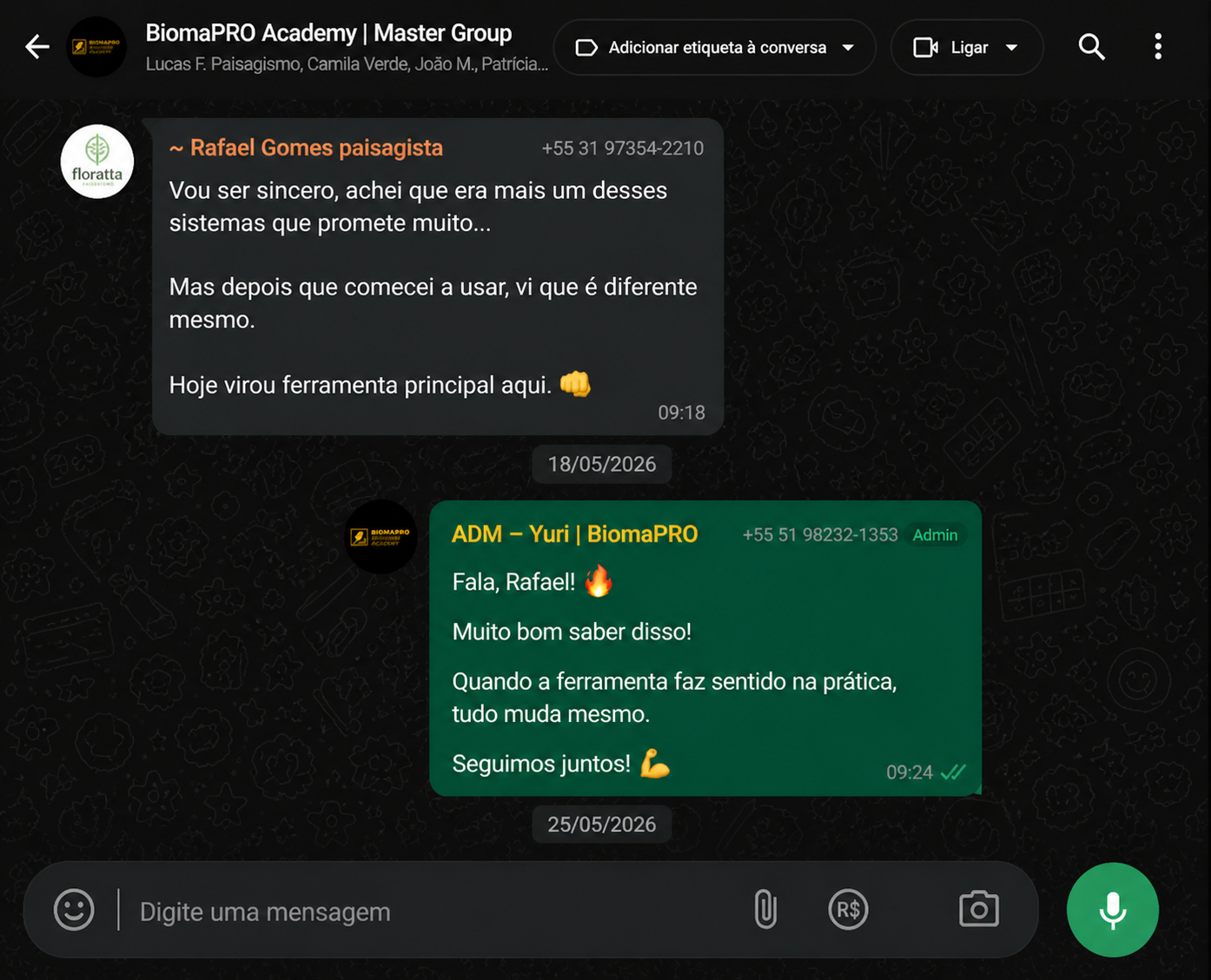 Print de WhatsApp - Agenda cheia